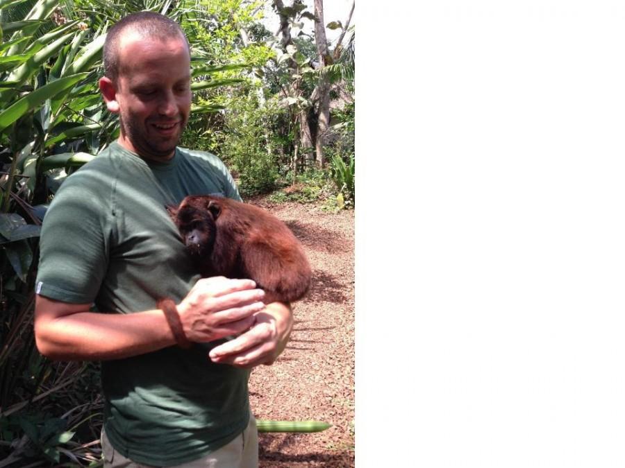 Mr. Granieri with a monkey
